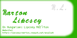 marton lipcsey business card